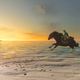 Link rides a horse in The Legend of Zelda: Breath of the Wild